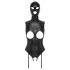 Bad Kitty - Open-Front Body Suit & Mask (Black) - L