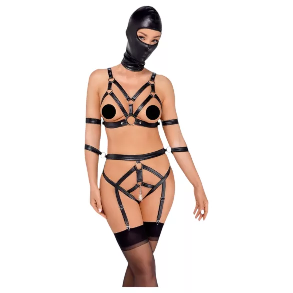 Bad Kitty - Body Harness Set and Mask (Black) - M