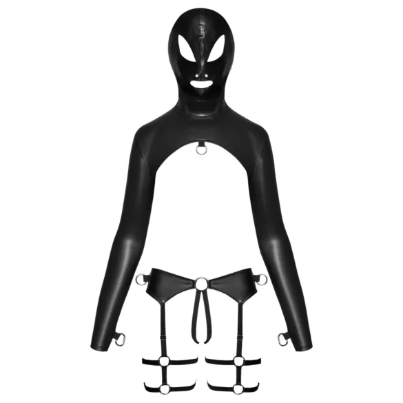 Bad Kitty - BDSM Lingerie Set (Black) - L