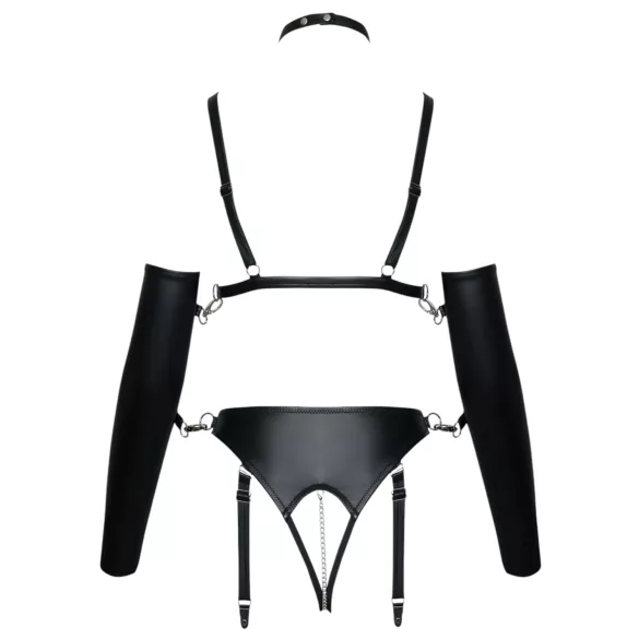 Bad Kitty - Bondage Body Harness Set (Black) - L