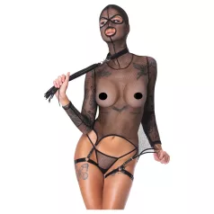 Bad Kitty - BDSM Sheer Fishnet Set with Whip (Black) - M