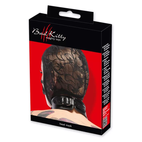 Bad Kitty - Lace Strap Head Mask (Black)