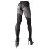 Cottelli - Patterned Open-Front Stockings (Black) - 4/L