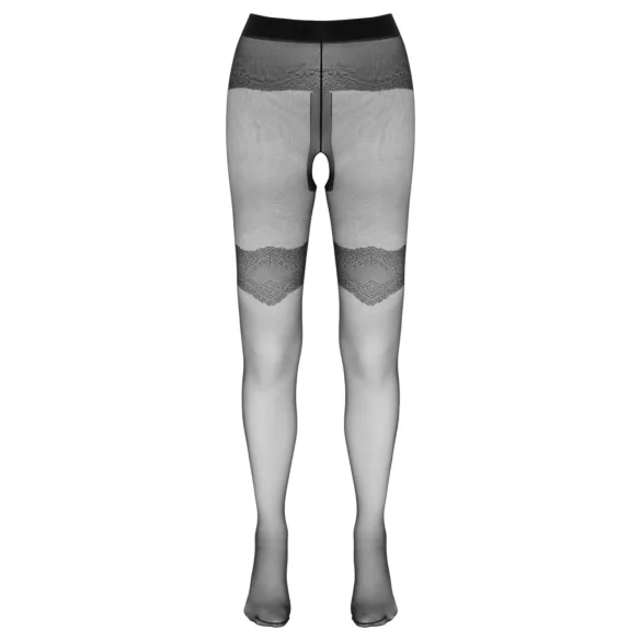 Cottelli - Exclusive Patterned Open Stockings (Black) - 4