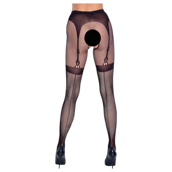 Cottelli Legwear - Black Thigh-High Open Tights (S-L)