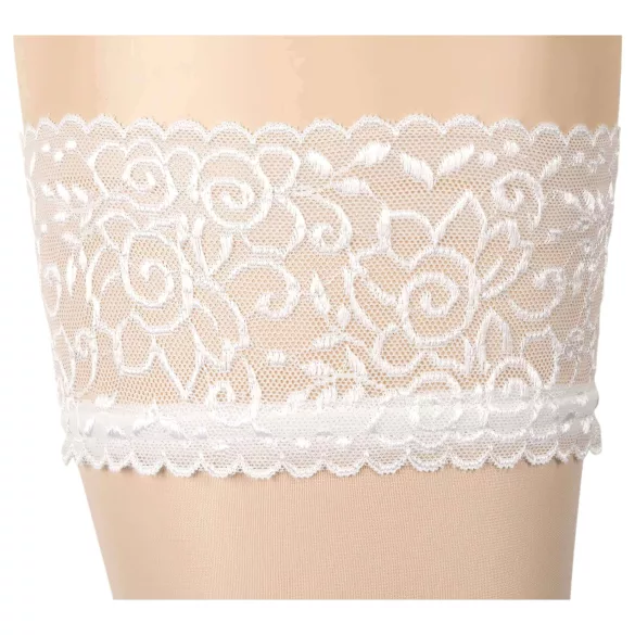 Cottelli - Satin Thigh-Highs (White) - 4/L