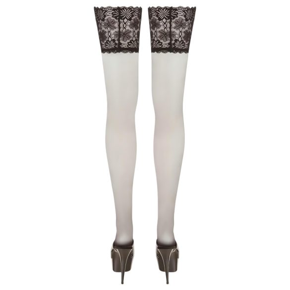 Cottelli - Black Thigh-Highs with 15cm Lace Trim