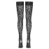 Cottelli Legwear - Black Leopard Print Thigh-Highs