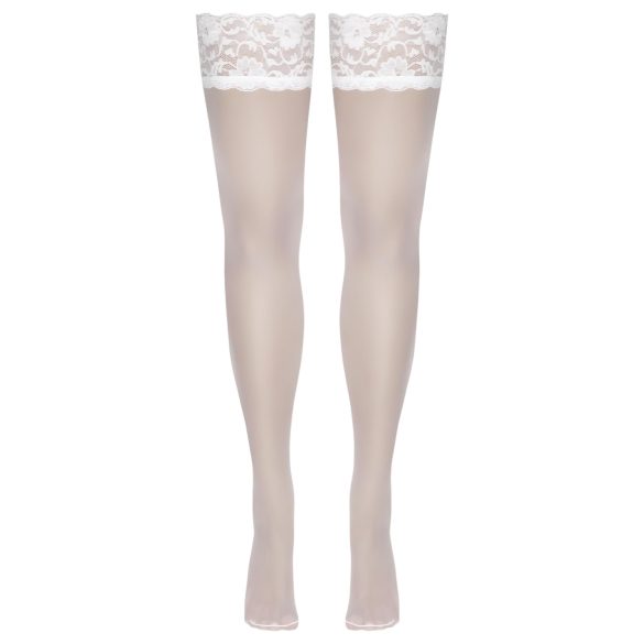 Cottelli - Lacy Floral Thigh-Highs (White)