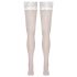 Cottelli - Lacy Floral Thigh-Highs (White) - 4/L
