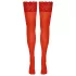 Cottelli - Lace Floral Thigh-Highs (Red) - 3/M-L