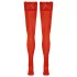 Cottelli - Lace Floral Thigh-Highs (Red) - 3/M-L