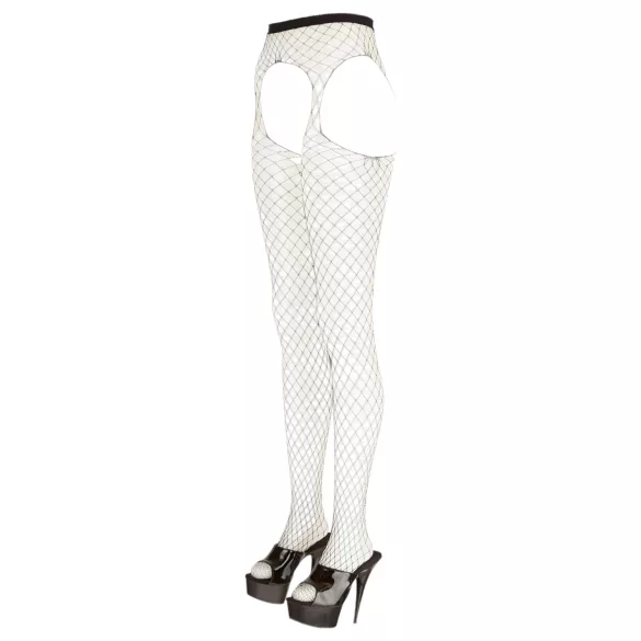 Cottelli - Open-Weave Fishnet Stockings - Black (S-L)