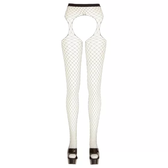 Cottelli - Open-Weave Fishnet Stockings - Black (S-L)