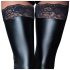 Noir - Lacy Shiny Thigh-High Stockings (Black) - L