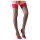 Cottelli - Black Stockings with Red Lace Trim - 5