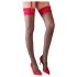 Cottelli - Black Stockings with Red Lace Trim - 5