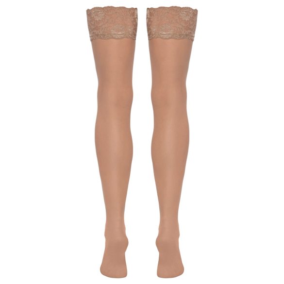 Cottelli - Silky Thigh-High Stockings (Natural) - L
