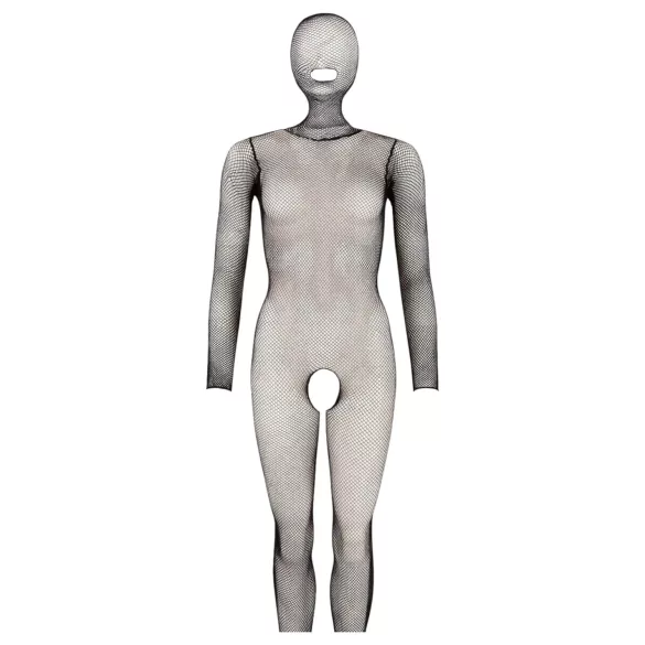 Mandy Mystery - Full-Body Fishnet Catsuit with Mask - Black (S-L)
