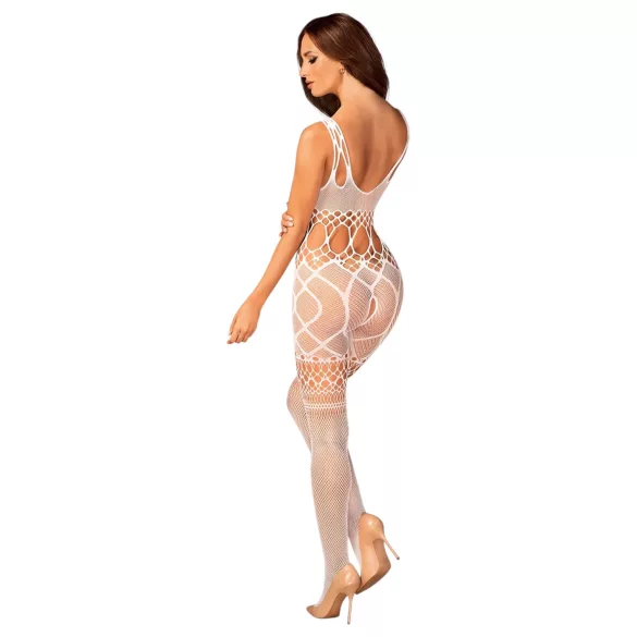 Obsessive G330 - Sheer Patterned Jumpsuit (White)