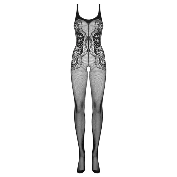Obsessive G335 - Sheer Open-Net Bodysuit (Black) - S-L