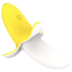   Lonely - rechargeable, waterproof, banana vibrator (yellow-white)