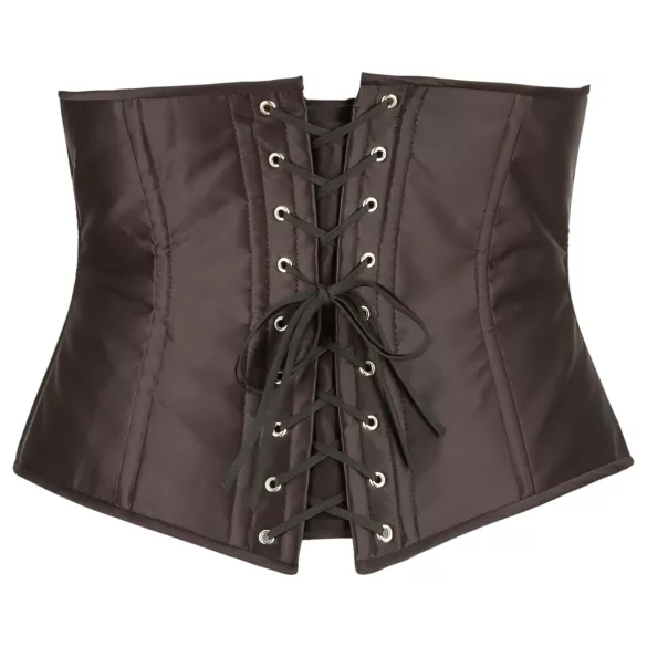 Cottelli Plus Size - Black Satin Waist Corset - 2XL