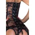 Noir - Lace Corset with Garter (Black) - M