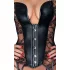 Noir - Lace Corset with Garter (Black) - XL