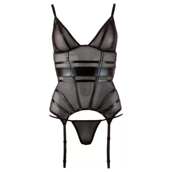 Cottelli - Sleek Striped Sheer Top (Black)