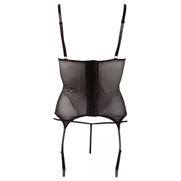 Cottelli - Sleek Striped Sheer Top (Black) - XL