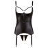 Cottelli Bondage - Glossy Lift-Up Top with Cuffs (Black)