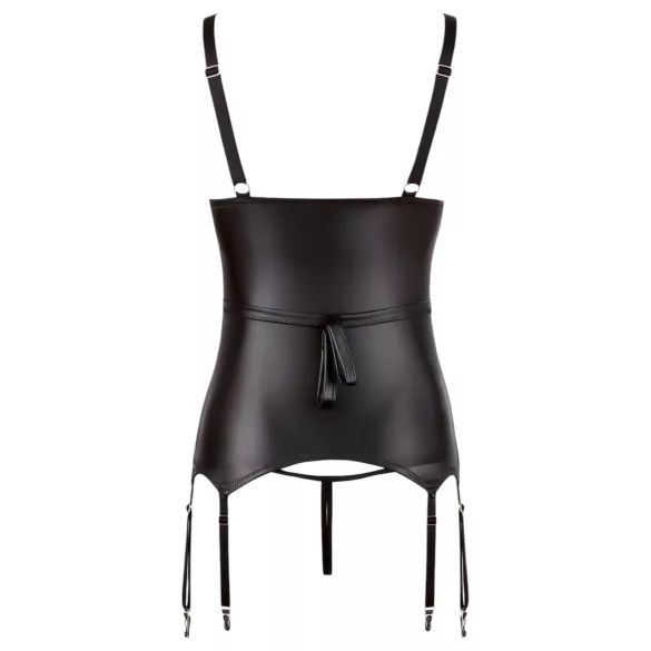 Cottelli Bondage - Glossy Lift-Up Top with Cuffs (Black) - L