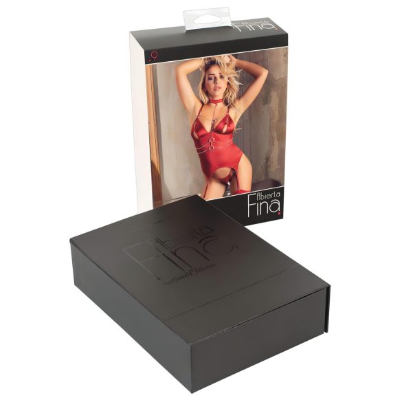 Abierta Fina - Sparkling Chain Top & Thong Set (Red)