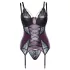 Cottelli Curves - Lace-Up Lingerie Set (Purple)