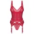 Obsessive Cupide Desire - Sheer Lace Top Set (Red) - L/XL