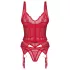 Obsessive Cupide Desire - Sheer Lace Top Set (Red) - L/XL
