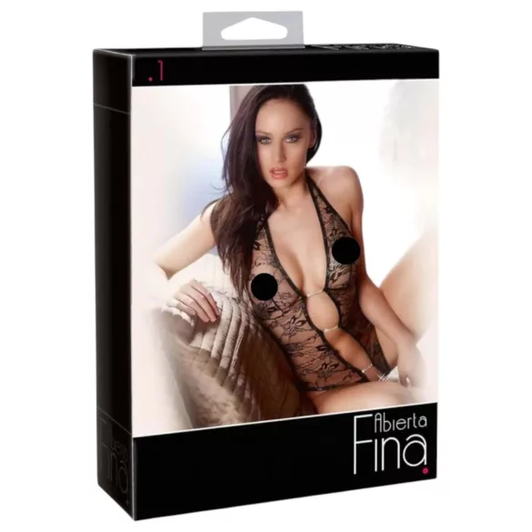 Abierta Fina - Daring Sparkle - Lace Bodysuit - M