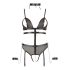 Cottelli Bondage - Strappy Open Body with Chains (Black) - M