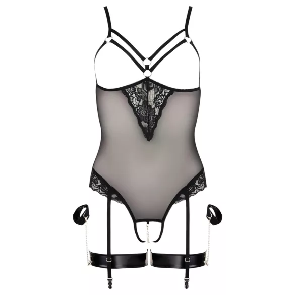 Cottelli Bondage - Black Metal Ring Body & Wrist Cuffs