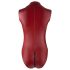Cottelli Party - Zip-Up Sleeveless Shiny Bodysuit (Red) - XL