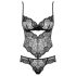 Obsessive Alluria - Floral Lace Bodysuit (Black)