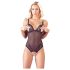 Cottelli - Lacy, Beaded Open Body (Black) - XL