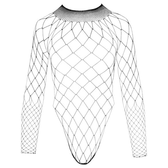 NO:XQSE - long-sleeved black fishnet bodysuit (S-L)
