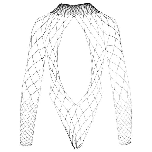 NO:XQSE - long-sleeved black fishnet bodysuit (S-L)