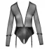 Cottelli - long-sleeved open body with cuffs (black)