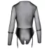 Cottelli - long-sleeved open body with cuffs (black) - M