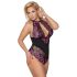 Cottelli Plus Size - Floral Bodysuit (Black-Purple) - 3XL