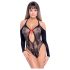 NO:XQSE - Bow Tie Bodysuit, Long Sleeve - Black (S-L)