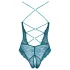 Cottelli - lace-up, lace, open crotch bodysuit (green) - XL